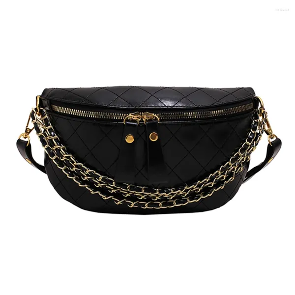 Bolsas de cintura PU Crossbody Sling Bag Cuero Paquete de pecho Suave Capacidad grande Lady Street Tendencia Cinturón Monedero Vegan Bum