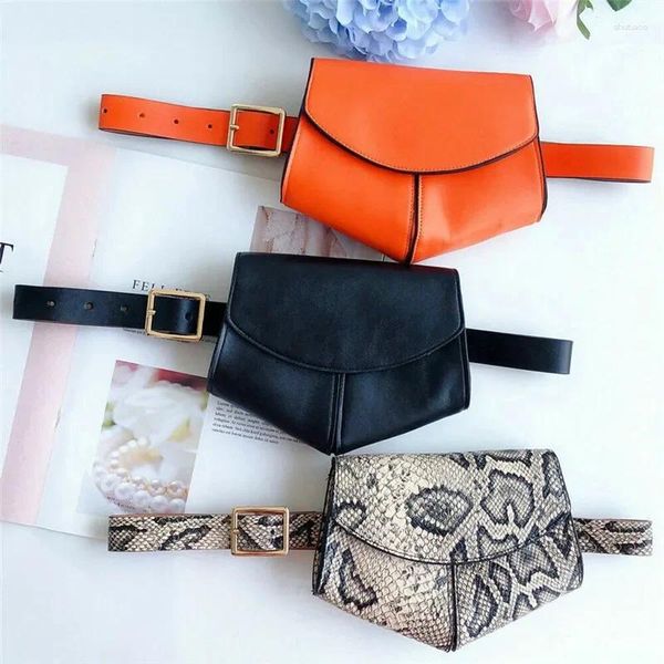 Bolsas de cintura PU Bolsa de corazón Bolsa Chica Cinturón Naranja Paquete Artificial Monedero En forma Fanny Negro Viaje Cofre Cadera Mujeres Bum