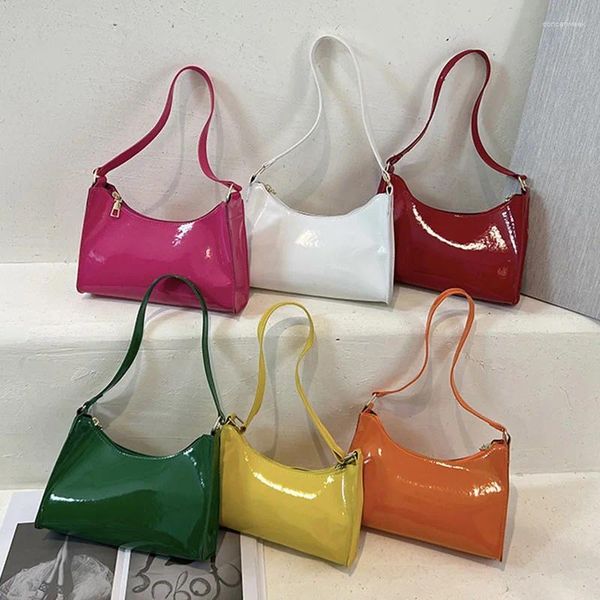 Bolsas de cintura PU Cuero Mujeres Hobos Underarm Bag Damas Pequeño Hombro Colores brillantes Monedero Femenino Bolsos Tote Clutch 2024