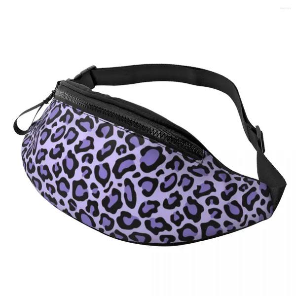 Sacs de taille Sac léopard tacheté violet imprimé animal vélo femme pack photo en polyester