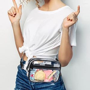 Taille sacs PVC femmes Fanny Pack ceinture sac hanche Bum clair Transparent poitrine poche 2023 plage voyage banane fermeture éclair