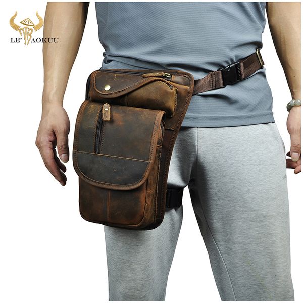 Sacs de taille Qualité Cuir Design Hommes Multi Fonction Sac à bandoulière 8 