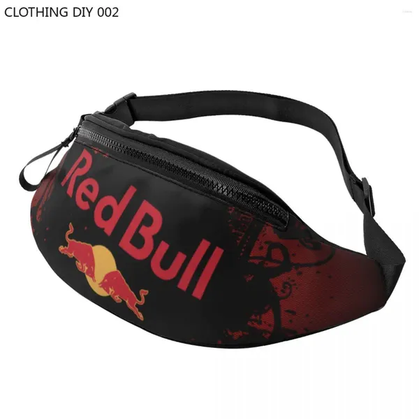 Bolsas de cintura Red Double-Bull Fanny Bag Custom Crossbody Pack Hombres Mujeres Viajando Teléfono Bolsa de dinero