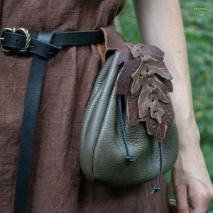 Sacs de taille Renaissance accessoires médiévaux sac de ceinture en cuir viking pochette steampunk cordon de gamme pour hommes