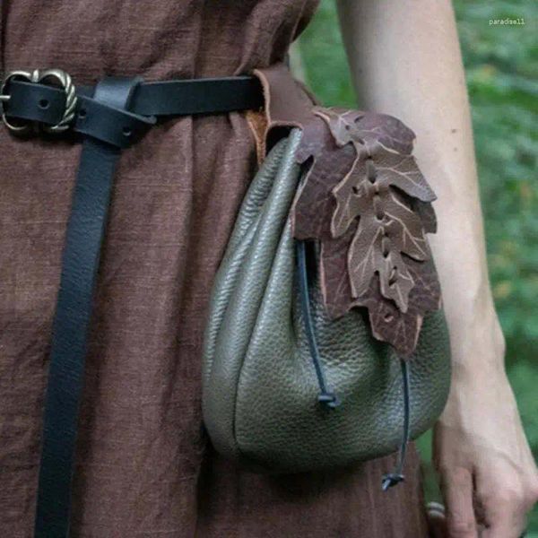 Bolsas de cintura accesorios medievales de cuero bolso de cinturón de cuero vikingo monedas steampunk empanizado para hombres para hombres