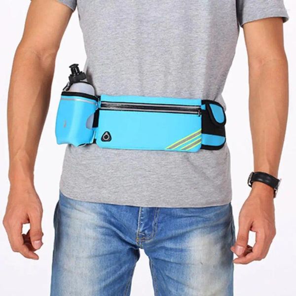 Sacs de taille Sac de course à eau bouteille de poche élastique boucle réfléchissante hommes femmes sport ceinture fanny pack de téléphone pochette extérieure