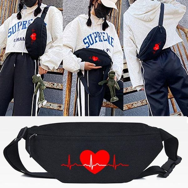 Sacs de taille en cours d'exécution poitrine Pack fréquence cardiaque impression sac de sport Portable téléphone Pounch Gym portefeuille bandoulière épaule hommes femmes