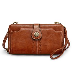 Bolsas de cintura S-Zone Mujeres Crossbody Teléfono celular Monedero RFID Bloqueo Hombro Teléfono Bolsa de pulsera Cartera de cuero de imitación 2 correas 231019