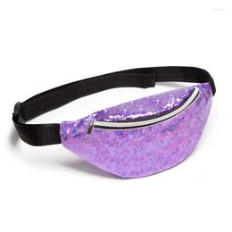 Sacs de taille paillettes holographique Fanny Pack Feminina femmes Laser poitrine téléphone pochette sac femmes ceinture Bum 2023