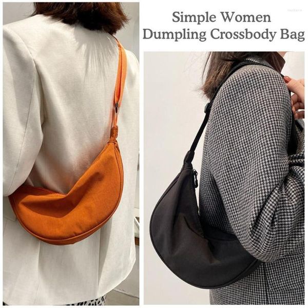 Bolsos de cintura Bolso cruzado simple Hobo Sling Crescent Moda Pequeño Casual Dumpling Bolso de hombro Correa Monedero Mujeres Adjus Y4F3