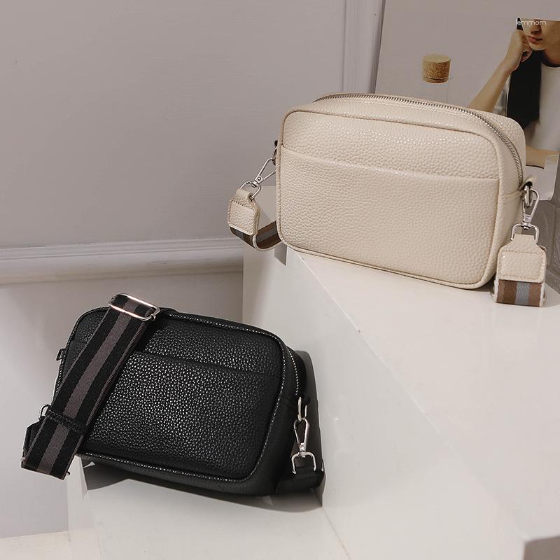 Waist Bags Solid Classic Purses And Handbags Women Wide Fabric Strap Crossbody Bag Ladies Luxury Daily Use Zipper Shoulder