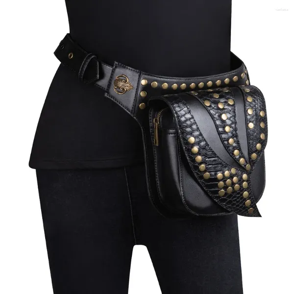 Bolsas de cintura Steampunk pierna de cuero de alta calidad mujeres hombres estilo victoriano funda bolsa muslo cadera cinturón paquetes mensajero hombro