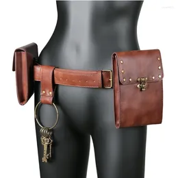 Bolsas de cintura Steampunk Pack Cinturón Cambio Monedero Bolsa Bolsa para teléfono Moneda Tienda de recuerdos Suministro Cosplay Traje Hombres