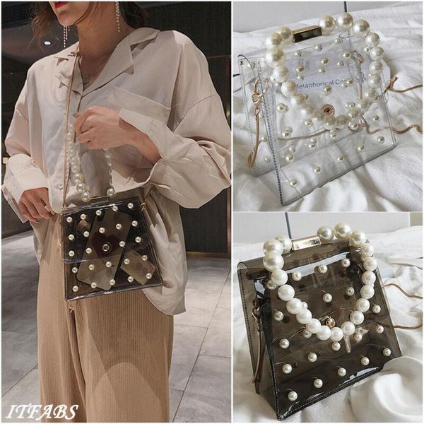 Sacs de taille été mode femmes sac à main PVC Transparent clair pochette chaîne fourre-tout gelée sac à bandoulière