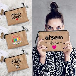 Sacs de taille Super Atsem imprimé cosmétique Bachelorette Party sac de maquillage articles de toilette organisateur pochette sacs à main cadeaux scolaires 230826