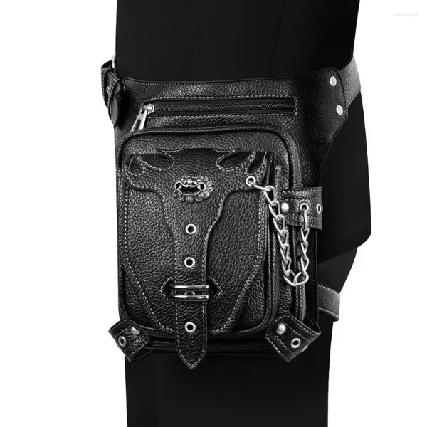 Sacs de taille sac à jambe tactique Motorcyclette d'équitation pour les leggings en cuir Pu pour hommes