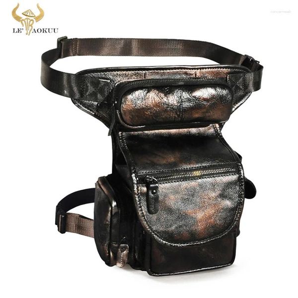 Bolsas de cintura gruesos diseño de cuero de cuero bolso Messenger Vintage Viajes Grandeo grande Banny Belt Pack Mhigh para hombres Masculino 3109