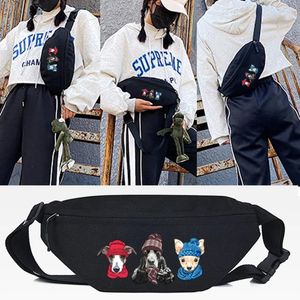 Taillezakken drie hoed honden afdrukt tas tiener reistelefoon zakje borstpakket schouder crossbody portemonnee unisex zonsondergenokers handtas