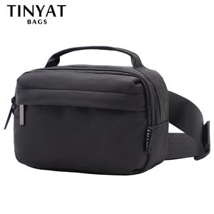 Sacs de taille TINYAT Sac pour hommes Pack Téléphone Bourse Argent Voyage Grande Femme Ceinture Pochette Étanche Épaule Noir Fanny Banana Bum 230906