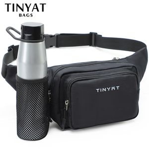 Sacs de taille TINYAT Sac pour hommes Sac à main Bouteille d'eau Téléphone Mâle Ceinture Pochette Voyage Fanny Pack Noir Grande Banane Pour Femmes Sac À Main 230906