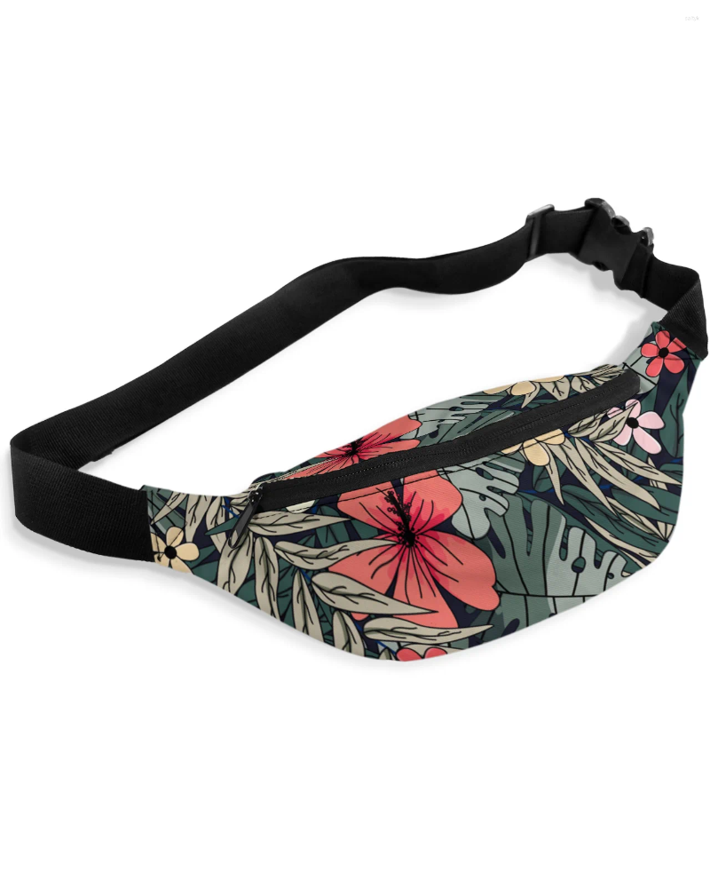 Waist Bags Tropical Plants Leaves Flowers Packs Shoulder Bag Unisex Messenger Casual Fashion Fanny Pack For Women