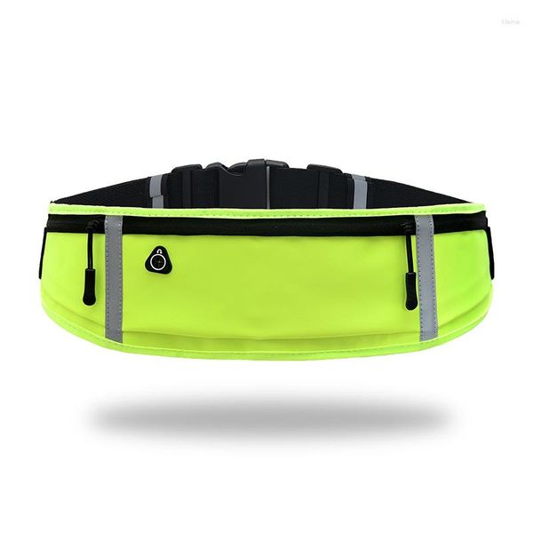 Bolsas de cintura Bolsa de deportes ligera ultrafina Hombres y mujeres Fitness personal Cinturón para correr Tira reflectante impermeable