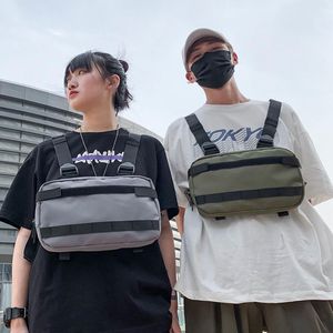 Taillezakken unisex borst rig tactische harnas tas streetwear hiphop hiphop fanny pack vest square vrouwen
