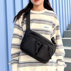 Sacs de taille unisexe couleur unie sac de poitrine automne nouvelle édition coréenne multi-poches mode sac à bandoulière personnalisé sac de sport décontracté