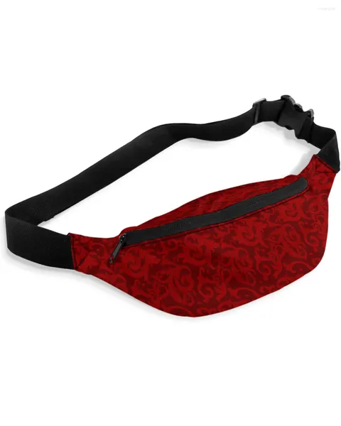 Sacs de taille hiver noël rétro rouge motif Packs pour femmes imperméable sac de sport de plein air unisexe bandoulière épaule