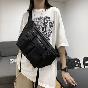 Taillezakken vrouw grote capaciteit unisex Fanny Pack Street Wear Chest Bag Hip Hop Crossbody Bag Fashion Black Big Belt Packs 230310