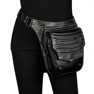 Sacs de taille Femme Sac Gothic Fanny Packs Motorcycle HIP JEG STEAMPUNK HOTHSTER HOMMER Men Pu Leather Crossbody 2024
