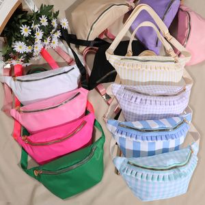 Bolsas de cintura Mujeres Fanny Pack Nylon Cinturón Bolsa Moda Adulto Paquete de cintura Cremallera Bum Bag Ajustable Ligero Multifunción Resistente al agua 230907