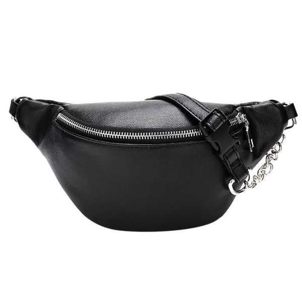 Taille sacs femmes mode solide Fanny Pack dame en cuir PU vacances argent ceinture portefeuille Bum voyage sac téléphone pochette Style 221125