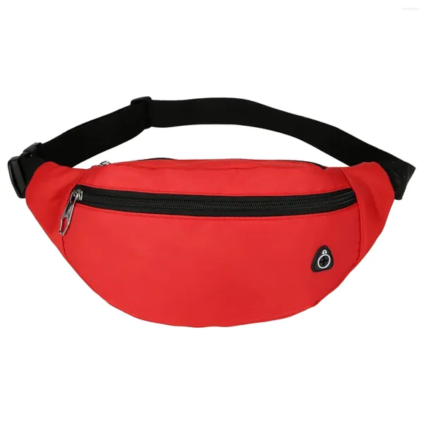 Bolsas de cintura Mujeres Hombres Senderismo Gran capacidad Correr Deportes Fanny Pack Cinturón ajustable Nylon con 3 bolsillos con cremallera Auriculares de viaje Jack