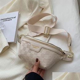 Taille Sacs Femmes Packs Large Sangle Bandoulière Poitrine Sac Femme Élégant Plaid En Cuir Pu Fanny Pack Dames Élégant 220621 Drop Delivery Dhi9X