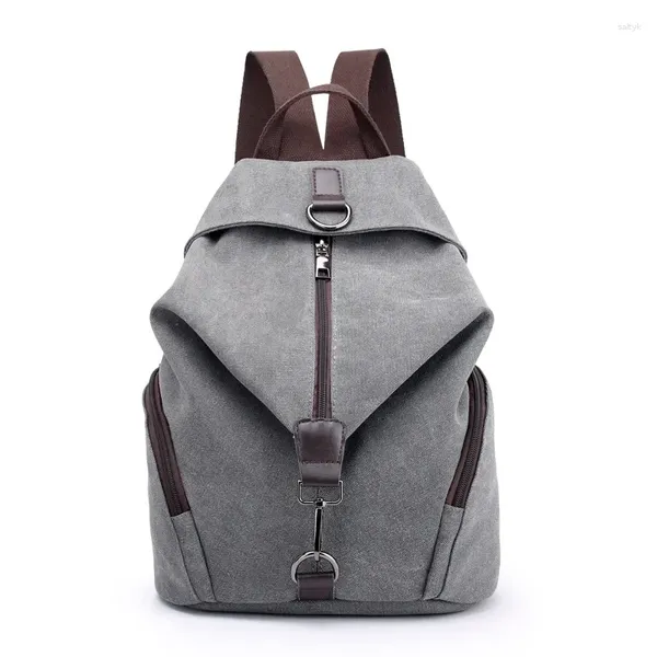 Bolsas de cintura Bolsa de lona para mujer Retro Casual Mochila universitaria Moda Estilo coreano Bolso All-Match