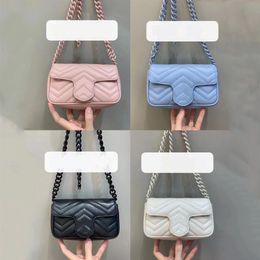 Sacs de taille femmes épaule bandoulière mini messager sac à main sac à main portefeuille rose clair v-matelassé sacs à main en cuir véritable plaine Smill 250U