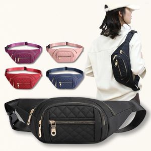 Sacs de taille Femme Sport Pack Plaid Fanny Nylon Crossbody Pursef