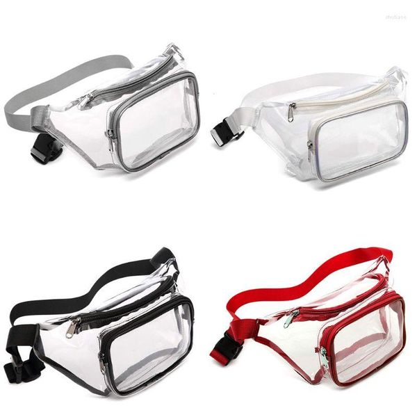 Bolsas de cintura Mujeres Transparente Fanny Pack Cinturón Bolsa Viaje Hip Bum Pequeño Monedero Pecho Pho E74B