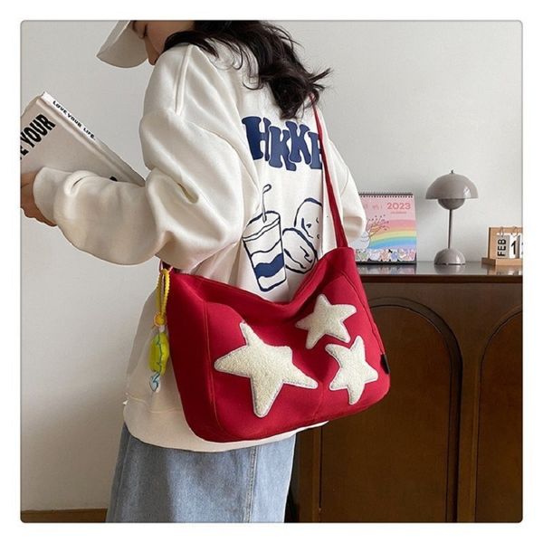 Riñoneras Y2K Vintage mujer coreana Lolita estrella mensajero bolsos de hombro Kawaii Egirl mochila escolar Satchel bolsas señoras Crossbody 230509