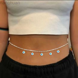 Chaîne de taille Bohemia Multicolor Turkish Evil Eye Beads Crystal Waist Chain pour femmes Bikini sexy