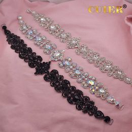 Ceintures de chaîne de taille Cuier 16 "Super Long Belt S Crystal Ab Wedding Ribbon For Women Dress Appliques Accessoires DIY 230224