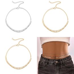 Ceintures de chaîne de taille Bijoux de mode européens et américains Sexy Sequin Overlay Wear Metal Body Personnalité Diamond-Taille Femme Drop Deli Otubm