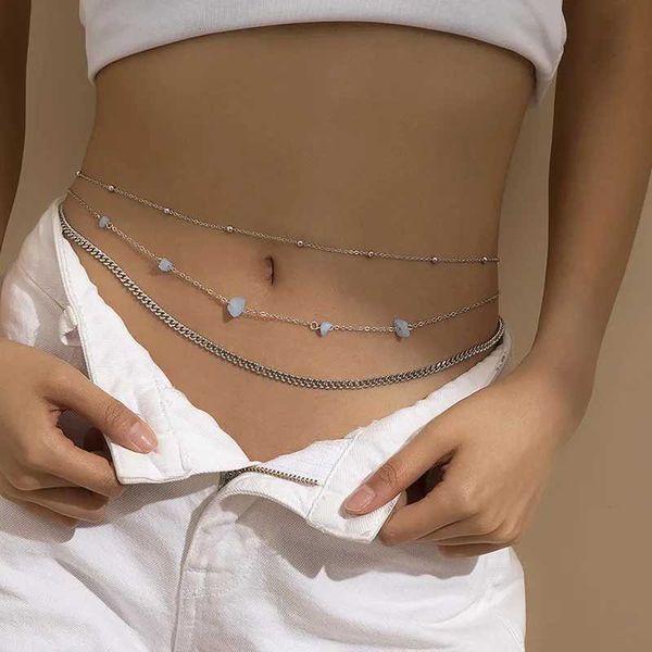 Ceintures de chaîne de taille à la mode et simple des perles à double couche Chaîne femme taille et chaîne abdominale Belly Chain de mode bijoux de mode
