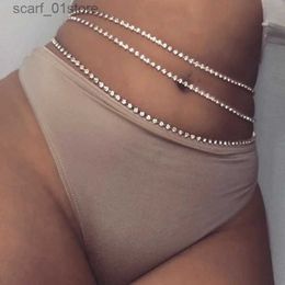 Ceintures de chaîne de taille femelle Sexy Crystal Bikini chaîne de taille en ruine Gold Silver Color Collier pour femmes bijoux délicats de Paitlette pour Bol231221