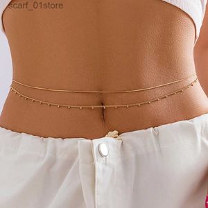 Taille -ketenganden ingemark Boho Sexy Snake Bone Chain Taille Belly Belt For Women Summer Bikinis Vintage Ball Pendant Bo Sieraden Accessoires Newl231221