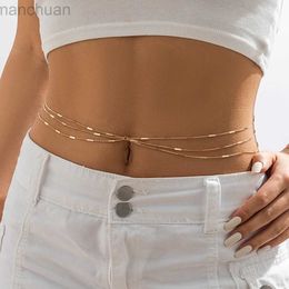 Taille -kettingbanden Ingemark Meerlagige sexy slangenketen Taille Belly Belt For Women Summer Bikini Beach Boho Body Jewelry Festival Y2K Accessories D240430