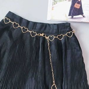 Ceintures de chaîne de taille Ladie Fashion Simple Metal Hollow Peach Heart Characle Body Body Chain Retro Temperament Allmatch Taist Chain Chain pour femmes