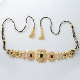 Taille kettinggordels Luizada Sep Hand geweven touwriem Marokko bruiloft prachtige 14k gouden metalen riem damesjuwelen accessoires 230220