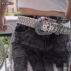 Taille -ketengordels Punk Belts Women Luxe Designer Brand Wide Taille Belts Koreaanse Fashion Diamond Bling Bing Belt Belt Y2K Damesbanden voor kleding 230203